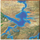 Flaming Gorge Map Home Decor Art Print on Real Wood