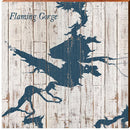 Flaming Gorge Shabby Map Home Decor Art Print on Real Wood