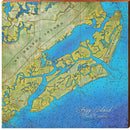 Fripp Island, SC Map Home Decor Art Print on Real Wood