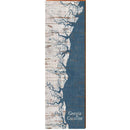 Georgia Coastline Shabby Map Home Decor Art Print on Real Wood