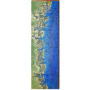 Georgia Coastline Map Home Decor Art Print on Real Wood