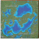 Grindstone Lake Map Home Decor Art Print on Real Wood