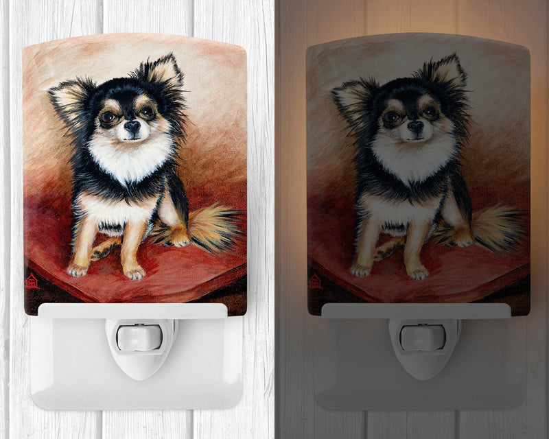 Chihuahua Long Hair Ceramic Night Light MH1035CNL