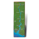 Towns Along the Connecticut River Satellite Styled Map Wall Art | Wall Art Print on Real Wood