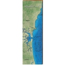 Hampton Beach Map Home Decor Art Print on Real Wood