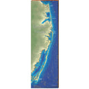 Cape Henlopen to Chincoteague Map | Wall Art Print on Real Wood
