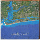 Holden Beach West End Map Home Decor Art Print on Real Wood