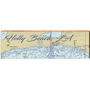 Holly Beach Louisiana Map Home Decor Art Print on Real Wood