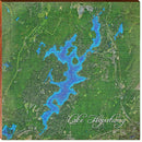 Lake Hopatcong Map Home Decor Art Print on Real Wood
