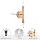 Mizu Mid-Century Modern Gold 2-Light Wall Sconce Light