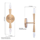 Mizu Mid-Century Modern Gold 2-Light Wall Sconce Light