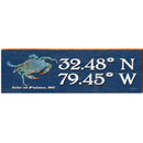 Isle of Palms, SC Blue Crab Navy Latitude Longitude | Wall Art Print on Real Wood