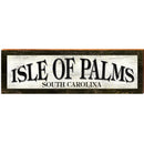 Isle of Palms Black & White Sign | Wall Art Print on Real Wood