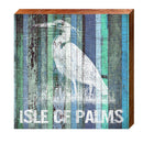 Isle of Palms Heron Blue | Wall Art Print on Real Wood