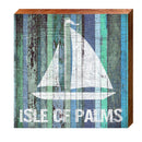 Isle of Palms Sailboat Blue | Wall Art Print on Real Wood