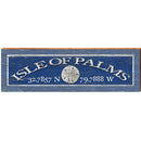 Isle of Palms Sand Dollar Navy Latitude Longitude | Wall Art Print on Real Wood