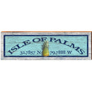 Isle of Palms Pineapple Blue Latitude Longitude | Wall Art Print on Real Wood