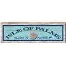 Isle of Palms Sand Dollar Blue Latitude Longitude | Wall Art Print on Real Wood