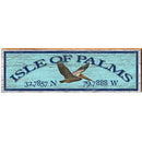 Isle of Palms Pelican Blue Latitude Longitude | Wall Art Print on Real Wood