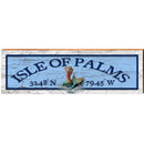 Isle of Palms Mermaid Blue Latitude Longitude | Wall Art Print on Real Wood