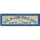 Isle of Palms Sand Dollar Blue/Yellow Latitude Longitude | Wall Art Print on Real Wood