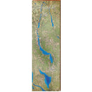 Intermediate Lake Map Home Decor Art Print on Real Wood