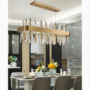 Gold And Black Rectangle Crystal Kitchen Chandelier