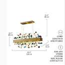 Abbadia San Salvatore | Gold Rectangle Colorful Crystal Chandelier