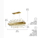 Abbadia San Salvatore | Gold Rectangle Colorful Crystal Chandelier