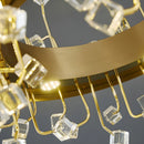 Alpignano | Gold Round Colorful Crystal Chandelier for Living room, Kitchen