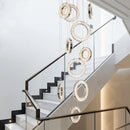 10 Lights - Hanging LED Crystal Lamp for Staircase, Lobby