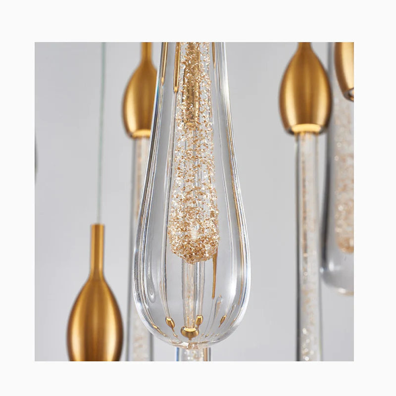 Castagniers | Staircase Gold Crystal Chandelier