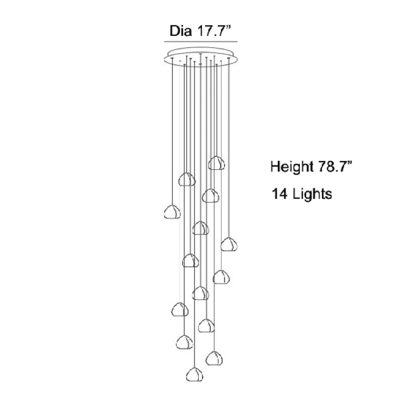 Cernobbio | Staircase Hanging Crystal Lamp