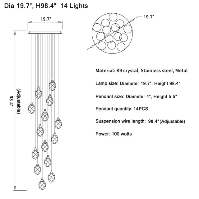 Luxury Diamond Crystal Chandelier