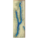 Keuka Lake Map Home Decor Art Print on Real Wood