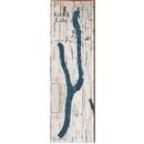 Keuka Lake Shabby Map Home Decor Art Print on Real Wood
