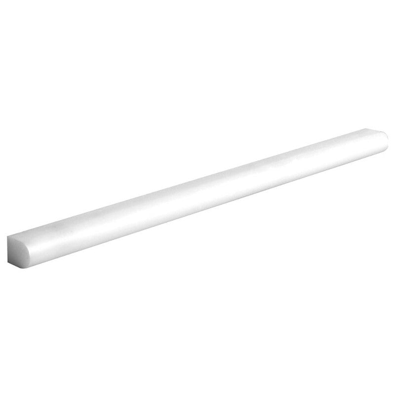 Keefer Mix White 1/2"x12" Polished Pencil Liner Marble Moldings angle view