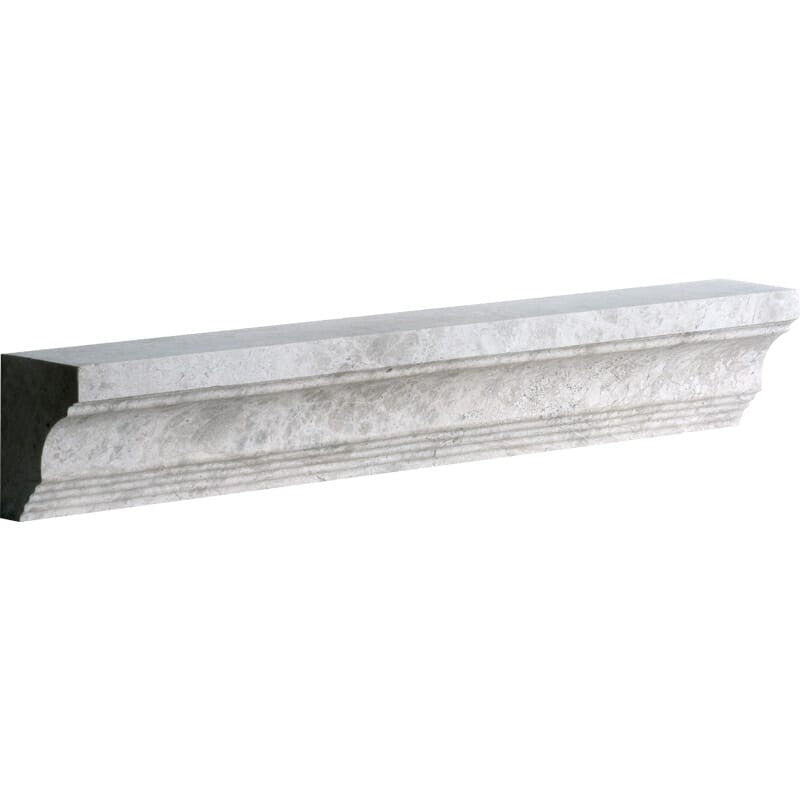 Silver light 2"x12" Honed Cornice Marble Moldings Product shoot molding view