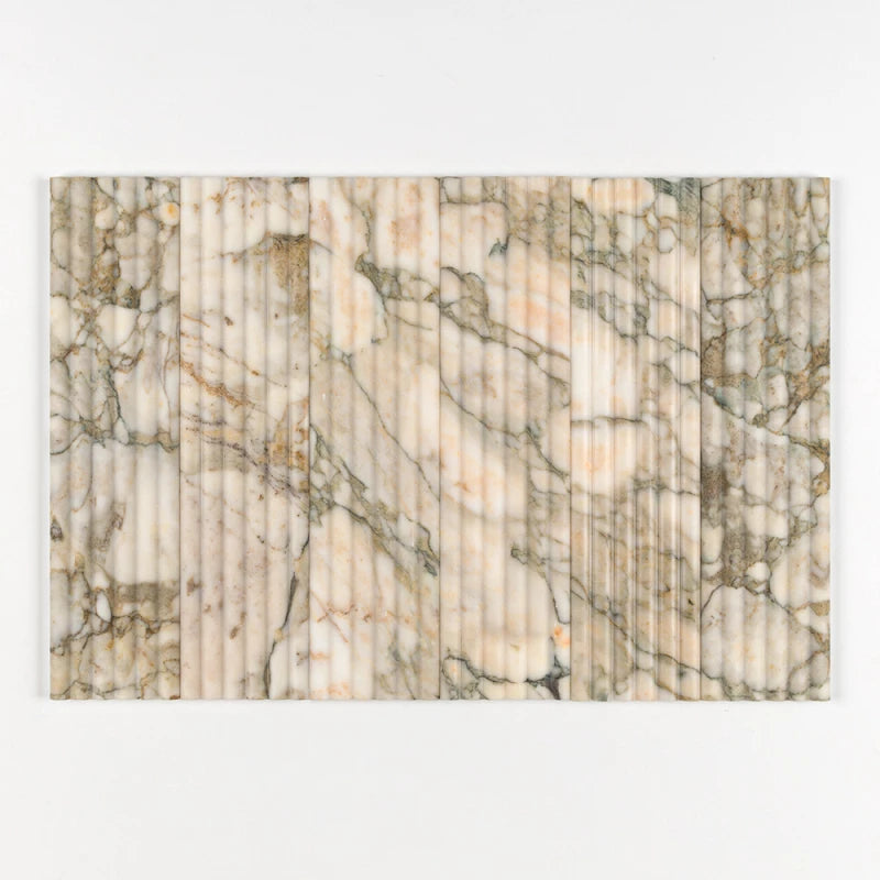 Calacatta Green Honed 6"x24" Nation Trim Marble multi tile view 2