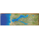 Lake Charlevoix Horizontal Map Home Decor Art Print on Real Wood