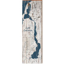 Lake Leelanau Shabby Map Home Decor Art Print on Real Wood