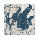 Leech Lake, Minnesota Shabby Map Sign | Wall Art Print on Real Wood