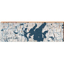 Leech Lake, Minnesota Navy & White Shabby Map | Wall Art Print on Real Wood