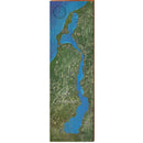 Lake Leelanau Map Home Decor Art Print on Real Wood