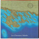 Les Cheneaux Islands, Michigan Map Wooden Sign | Wall Art Print on Real Wood