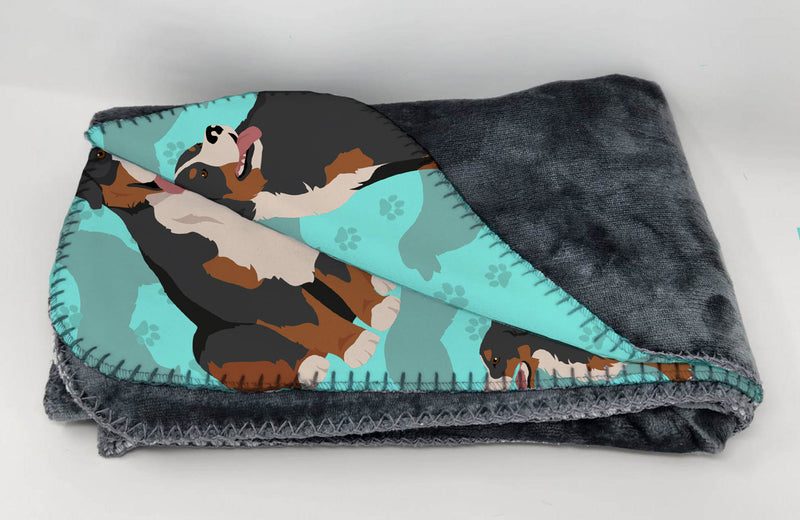 Bernese Mountain Dog Soft Travel Blanket with Bag