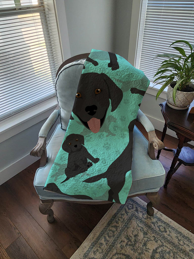 Black Labrador Retriever Quilted Blanket 50x60