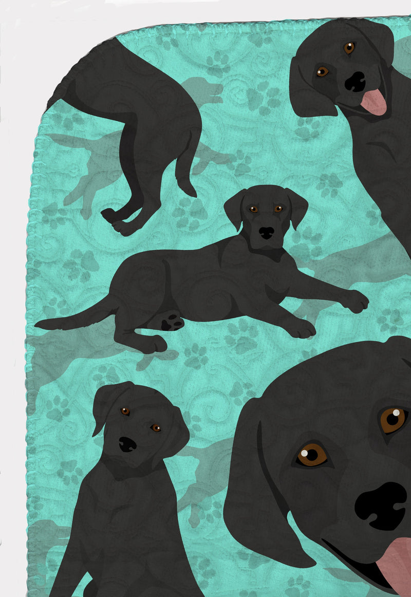 Black Labrador Retriever Quilted Blanket 50x60