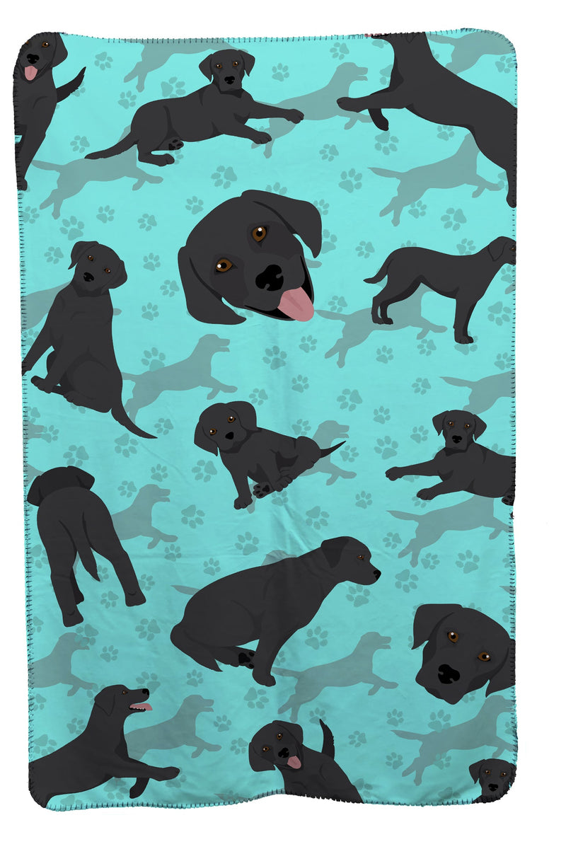 Black Labrador Retriever Soft Travel Blanket with Bag