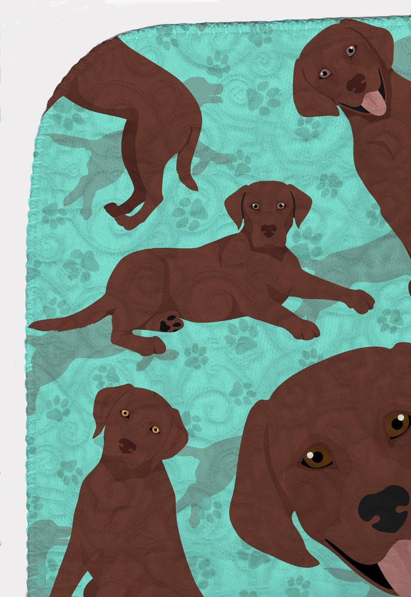 Chocolate Labrador Retriever Quilted Blanket 50x60